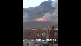لحظه انفجار بمب سنگر شکن آل سعود آل یهودبرسرمردم یمن