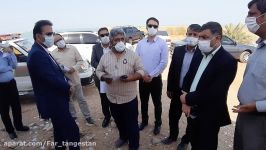 بازدید فرماندار تنگستان آقای عبدالحسن رفیعی پوراز محل جا نمایی آب شیرین کن دلوار