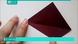 آموزش اوریگامی سه بعدی  ساخت اوریگامی سه بعدی درست کردن اوریگامی گل ستاره ای