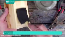 آموزش لیختنبرگ  سوخته کاری روی چوب  سوخته نگاری لیختنبرگ روی مکعب چوبی 