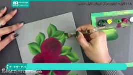 آموزش نقاشی  نقاشی روی پارچه  نقاشی روی لباس کفشطراحی گل رز رنگ اکریلیک