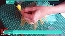 آموزش عروسک سازی  ساخت عروسک روسی نمدی نحوه چسباندن موی عروسک 