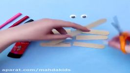 کاردستی وسایل دورریختنی  چوب بستنی عروسک بسازید