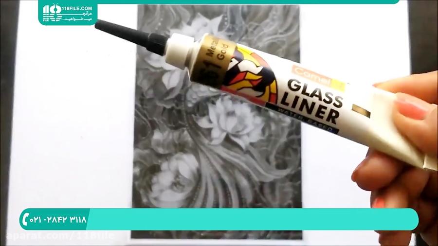 آموزش هنر ویترای  نقاشی ویترای روی شیشه نقاشی ماهی روی طلق 