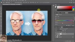 آموزش فتوشاپ تبدیل عینک طبی به آفتابی