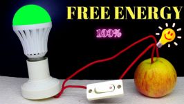 روشن کردن لامپ ۲۲۰ ولت توسط سیب