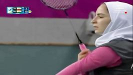 مسابقه بدمینتون ثریا آقایی  Saina Nehwal گیم اول