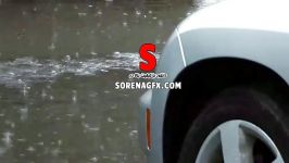 دانلود فوتیج موضوع بارش باران نمایی اتومبیل