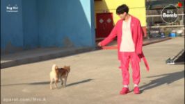 بنگتن بمب جدید + زیرنویس فارسی  Theres a Dog on the Set with BTS