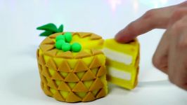 آموزش خمیر بازی ساخت کیک آناناسی