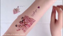 نحوه ساخت برچسب تاتو بی تی اس  How to make a BTS tattoo sticker  کپی ممنوع 