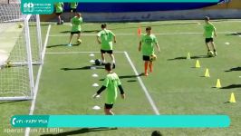 آموزش فوتبال کودکان نوجوانان  فوتبال پایه نمایشی تمرین فوتبال موانع 