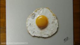 نقاشی 3بعدی  fried egg  3D Art  Marcello Barenghi