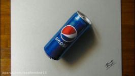 نقاشی 3بعدی  Pepsi can  3D Art  Marcello Barenghi