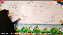 مرور فارسی کلاس سوم باغ مدرسه قرآنی شجره طیبه تهران خانم تاجیک