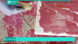 آموزش نقاشی رزین اپوکسی  نقاشی آبستره نقاشی آبستره روغن درخت چای
