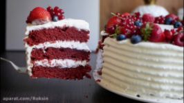 طرز تهیه کیک قرمز خوشمزه خوشرنگ رد ولوت کیک