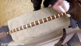 هنر خراطی تراشیدن پایه چوبی شبیه ستون فقرات کمر