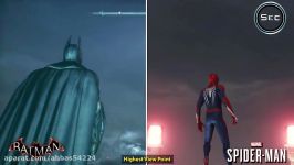 مقایسه بازی مرد عنکبوتی بتمن ps4 Batman  Arkham Knight vs Spider Man PS4