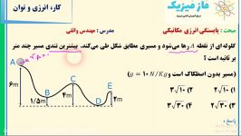 حل یک تست مبحث پایستگی انرژی مکانیکی