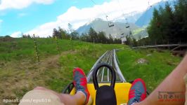 بازدید پهپادی مناظر زیبای ترن هوایی کوه آلپ در ایمست  اتریش