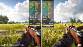 مقایسه اجرای بازی بتلفیلد Battlefield V 2 کارت گرافیک RTX 2060 DLSS vs. TAA