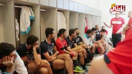 رختکن تیم ملی والیبال در نخستین دیدار لهستان