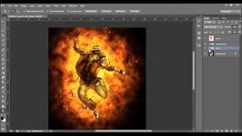 آموزش اکشن فتوشاپ ایجاد اثر آتش بروی تصاویر  Burn Phot