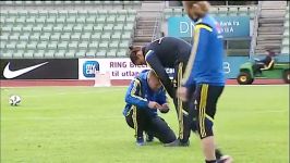 حرکت عجیب زلاتان در تمرین تیم ملی سوئد