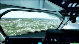 فرود در mykonos نمای کابین خلبان