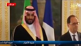 رفتارکودکانه وزیردفاع سعودی در حضور فرانسوا اولاند