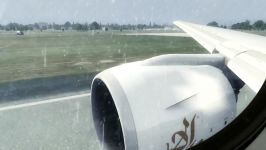 FSX Boeing 777 Realistic stormy takeoff from Glasgow HD