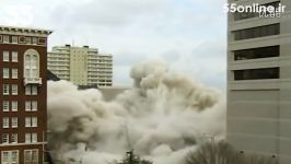 لحظه تخریب انفجاری كنترل شده ساختمان ها