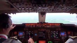 Cockpit view  Boeing 747 400F Landing Amsterdam Schiph