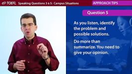 TOEFL Speaking Questions 3 and 5 Integrated Campus