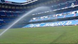چمن سانتیاگو برنابئو ورزشگاه رئال مادرید عوض شد HD