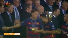 مراسم اهدای جام قهرمانی سوپر کاپ اروپا به بارسلونا