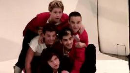  One direction Red nose day behind the photo shoot