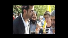 پدر شهید احمدی روشن در راهپیمایی روز قدس بوی پیروزی قدس به مشام می رسد