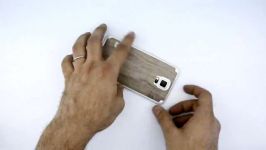 نصب برپوش بافت دار چوب گردو برای گوشی هوشمند sumsung S5