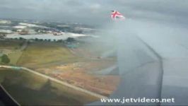 A340 landing at JNB  great condensation