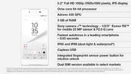 Sony Xperia Z5 Sony α™ camera technology