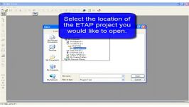 Open an Existing Project using ETAP Software with ETAP