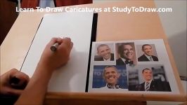 آموزش طراحی کاریکاتور 23 طراحی کاریکاتور اوباما1