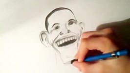 آموزش طراحی کاریکاتور 25 طراحی کاریکاتور اوباما3