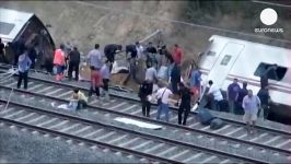 حادثه مرگبار خروج قطار ریل در اسپانیا