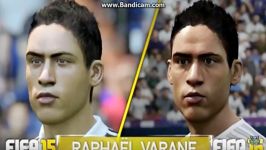 تفاوت چهره های بازیکنان رئال در FIFA 15 FIFA 16