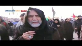 مصاحبه اشک های سردار همدانی در راه پیمایی اربعین