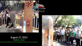 Iran Tabriz Obelisk Burning August 2012 01