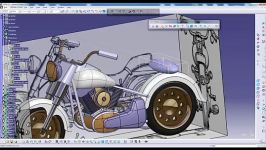 طراحی موتور هارلی محیط Imagine and Shape در CATIA